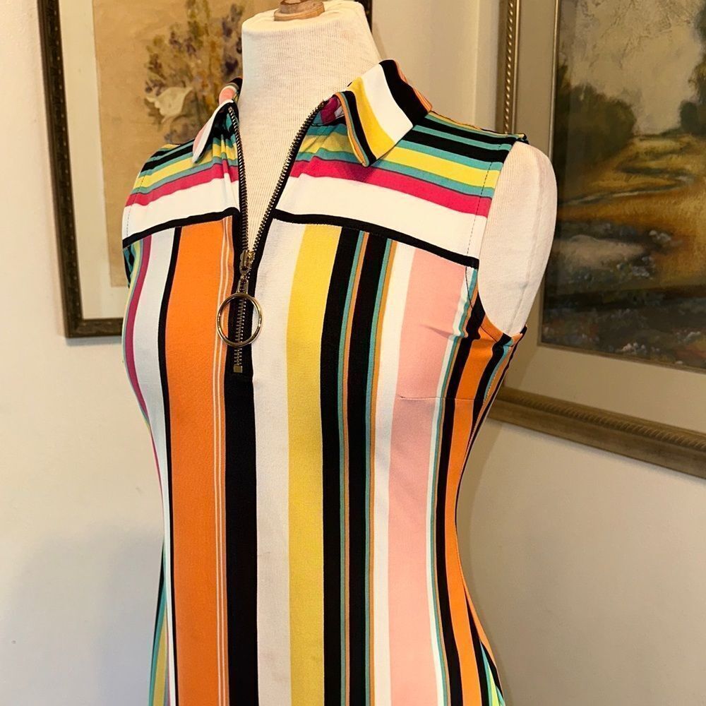 MSK PETITE Multicolor Striped Sleeveless Dress Size PS - Picture 5 of 11